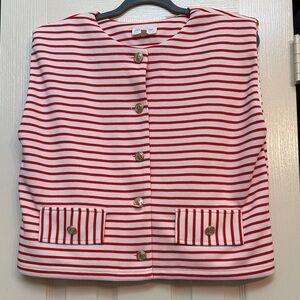 Entro Red and White Striped Vest Top